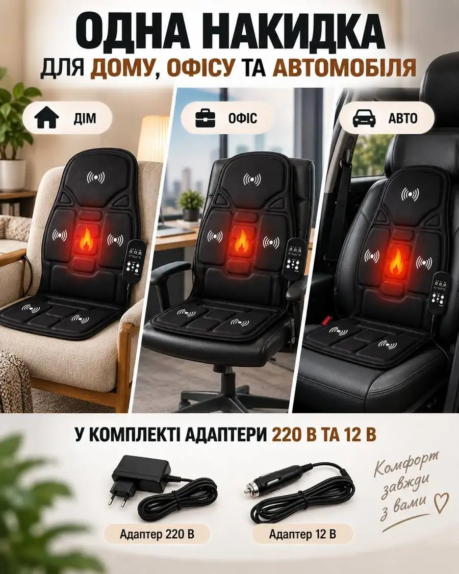 Одна накидка для дому, офісу та автомобіля
